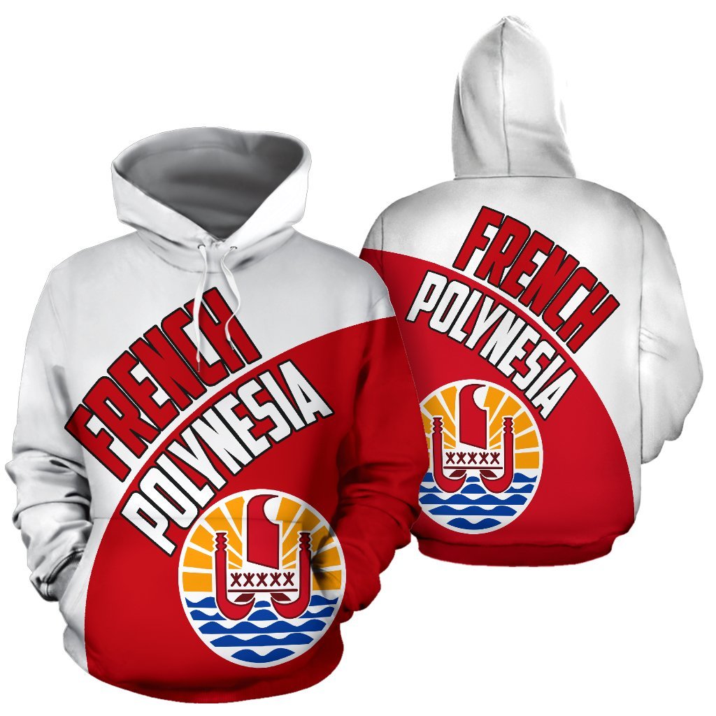 French Polynesia Hoodie French Polynesia Flag Unisex White - Polynesian Pride