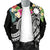 Nauru Polynesian Men's Bomber Jacket - Summer Plumeria (Black) - Polynesian Pride