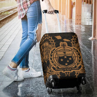 Samoa Polynesian Luggage Covers Map Gold - Polynesian Pride