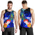 Custom Personalised Yap Men's Tank Top - Humpback Whale with Tropical Flowers (Blue) - Polynesian Pride