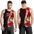 Tonga Polynesian Men's Tank Top - Coat Of Arm With Hibiscus Red - Polynesian Pride