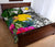 Papua New Guinea Custom Personalised Quilt Bet Set White - Turtle Plumeria Banana Leaf - Polynesian Pride