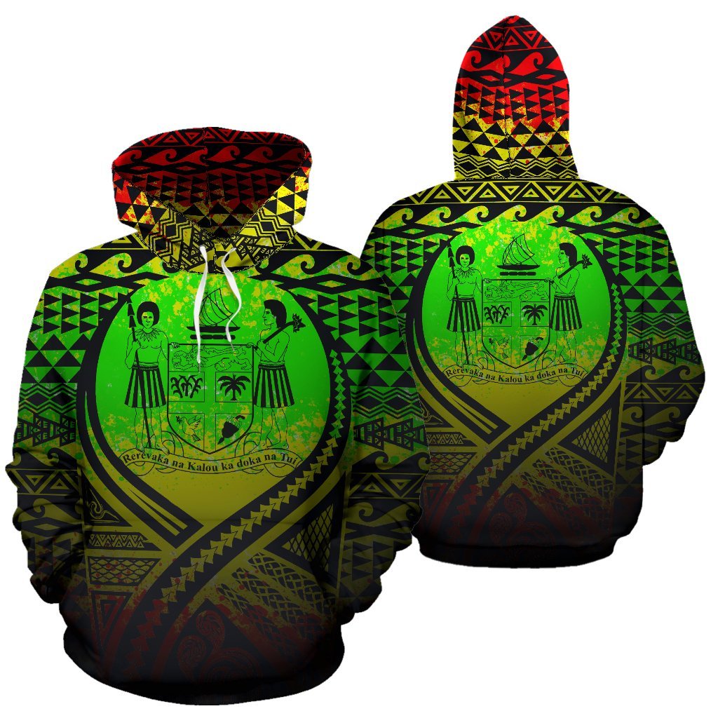 Fiji All Over Hoodie Lift up Reggae Unisex Reggae - Polynesian Pride