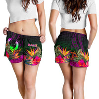 Pohnpei Personalised Women's Shorts - Summer Hibiscus - Polynesian Pride