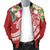 Marshall Islands Polynesian Men's Bomber Jacket - Summer Plumeria (Red) - Polynesian Pride