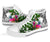 Nauru High Top Shoes White - Turtle Plumeria Banana Leaf - Polynesian Pride