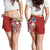 Marshall Islands Polynesian Women's Shorts - Summer Plumeria (Red) - Polynesian Pride