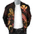 Hawaii Polynesian Men's Bomber Jacket - Turtle With Blooming Hibiscus Gold - Polynesian Pride