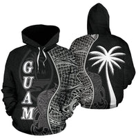Guam Polynesian Hoodie Coconut Tree Black Unisex Black - Polynesian Pride