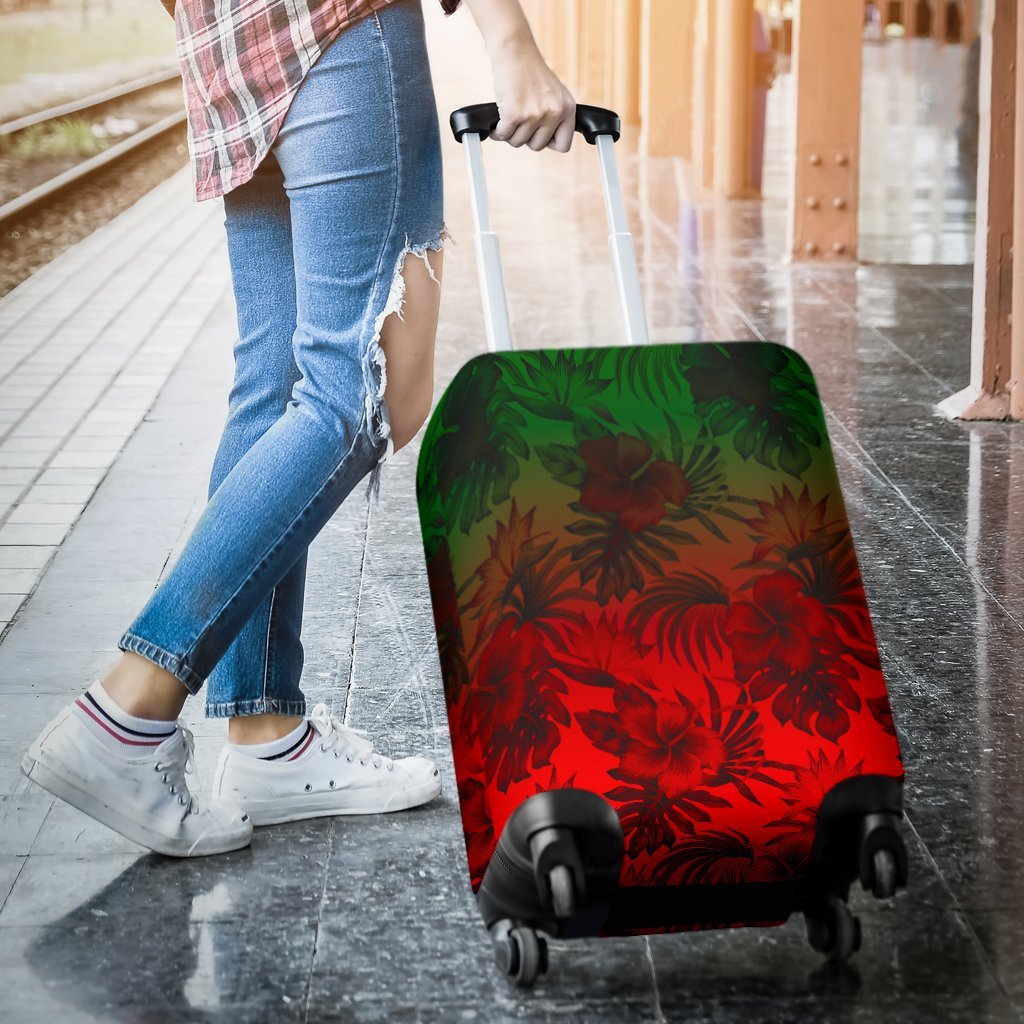 Polynesian Luggage Covers - Red Hibiscus Patterns - Polynesian Pride