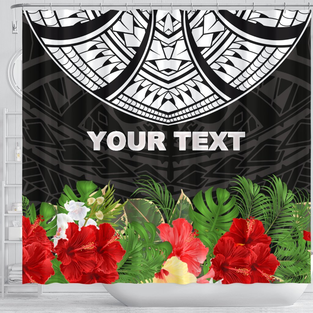 Custom Personalised Shower Curtain - Ginger Lei Pattern - Polynesian Pride