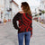 Vanuatu Women's Off Shoulder Sweater - Red Tentacle Turtle - Polynesian Pride