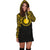 Nauru Women Hoodie Dress - Nauru Coat Of Arms Polynesian Gold Black - Polynesian Pride