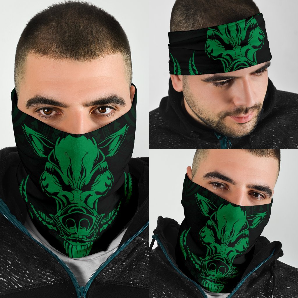 Hawaii Wild Boar Kamapua'a Polynesian Bandana 3-Pack - Green One Size Green - Polynesian Pride