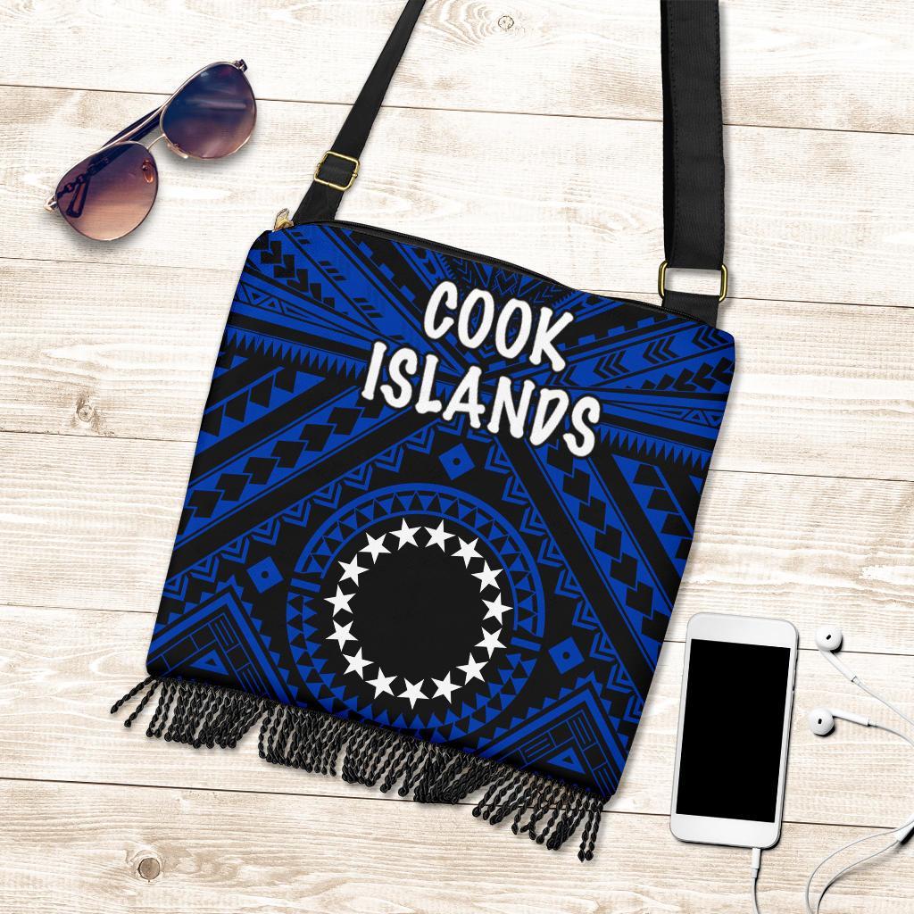 Cook Island Crossbody Boho Handbag - Seal With Polynesian Tattoo Style ( Blue) One Style One Size Blue - Polynesian Pride