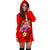 Fiji Polynesian Women's Hoodie Dress - Floral With Seal Red - Polynesian Pride