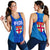 Blue Women Racerback Tank Fiji Rugby Polynesian Waves Style - Polynesian Pride