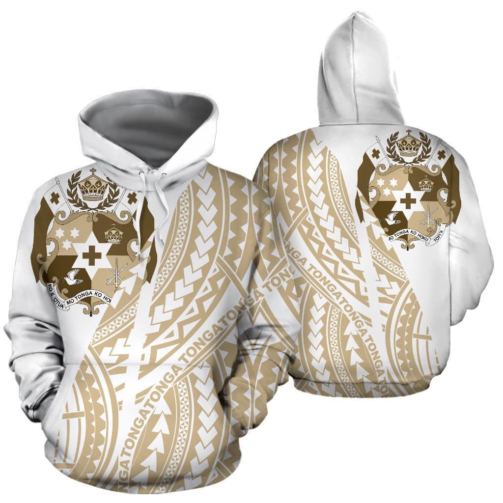 Tonga Hoodie Tonga Coat of Arms Parttern K2 Unisex Gold - Polynesian Pride