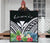 Hawaii Premium Quilt - Hawaii Coat of Arms & Polynesian Tropical Flowers White - Polynesian Pride