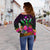 Kosrae Personalised Women's Off Shoulder Sweater - Summer Hibiscus - Polynesian Pride