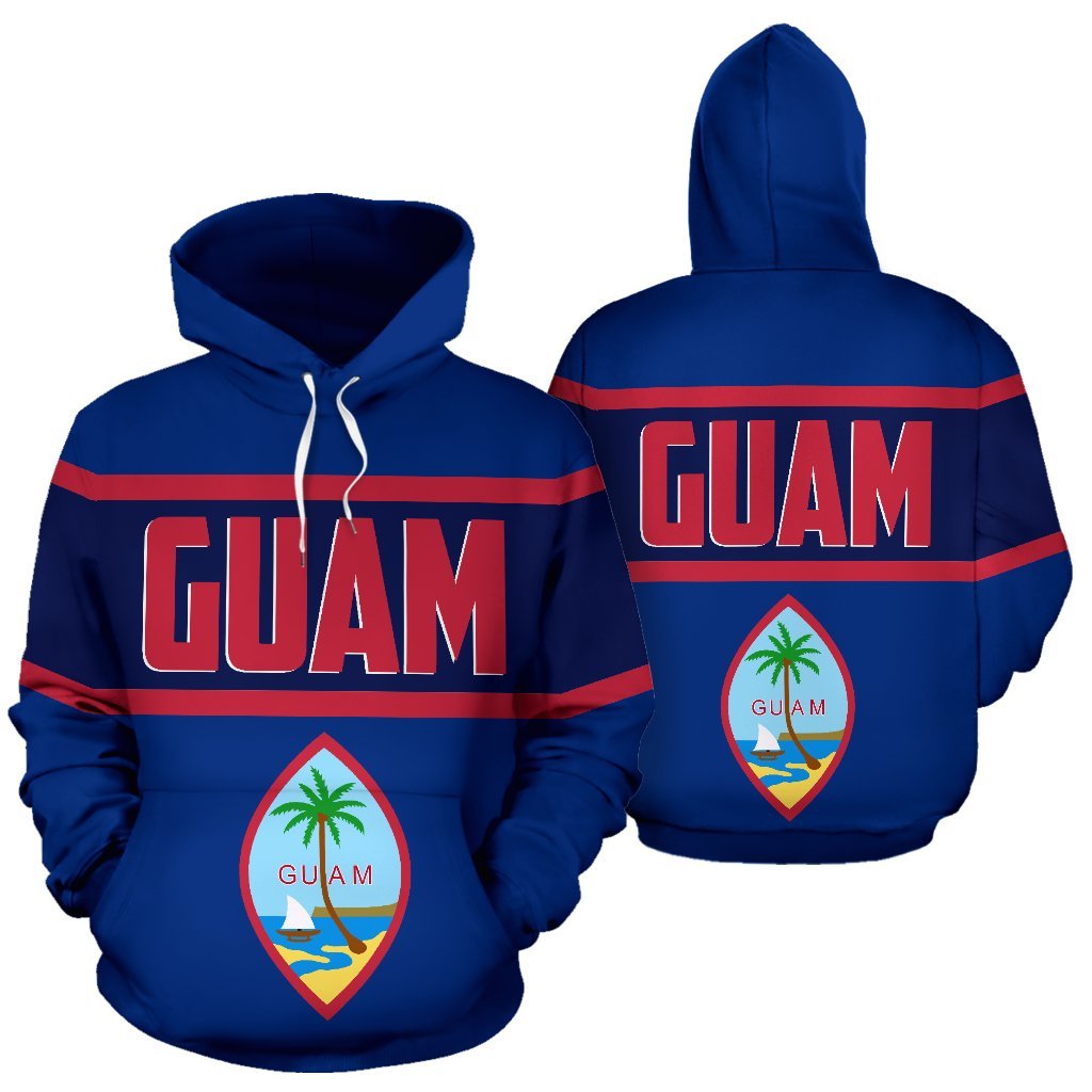 Guam Hoodie Guam Flag New Version Unisex Black - Polynesian Pride