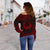 Pohnpei Polynesian Chief Custom Personalised Women's Off Shoulder Sweater - Red Version - Polynesian Pride