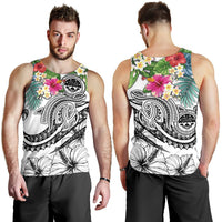 FSM Polynesian Men's Tank Top - Summer Plumeria (White) - Polynesian Pride
