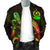 Vanuatu Polynesian Men's Bomber Jacket - Turtle With Blooming Hibiscus Reggae - Polynesian Pride