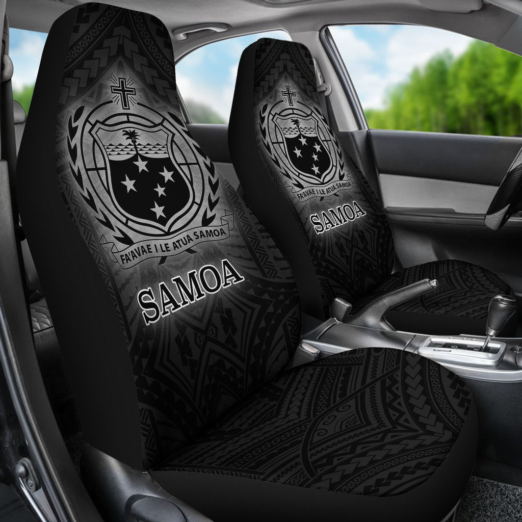 Samoa Car Seat Covers - Polynesian Patterns Galaxy Universal Fit Black - Polynesian Pride