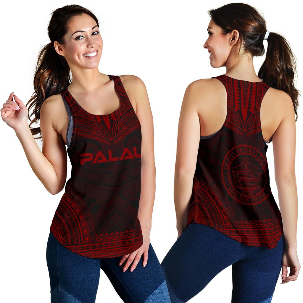 Palau Women's Racerback Tank - Polynesian Chief Red Version - Polynesian Pride