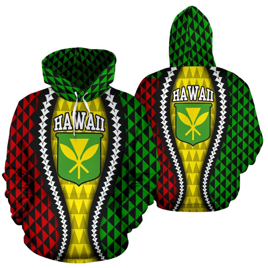 Hawaii Hoodie Kanaka Maoli Flag Unisex Mix - Polynesian Pride