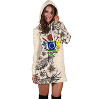 Cook Islands Hoodie Dress - The Beige Hibiscus - Polynesian Pride