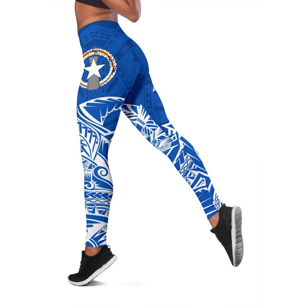 Northern Mariana Islands Premium Leggings A7 Blue - Polynesian Pride