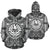 Tahiti ll Over Hoodie Tahiti Coat of rms Polynesian White Black - Polynesian Pride