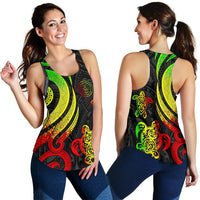 Palau Women's Racerback Tank - Reggae Tentacle Turtle - Polynesian Pride