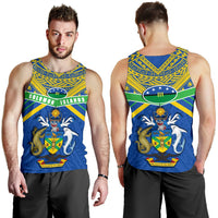 Solomon Islands Men Tank Top Simple Coat Of Arms Rugby - Polynesian Pride
