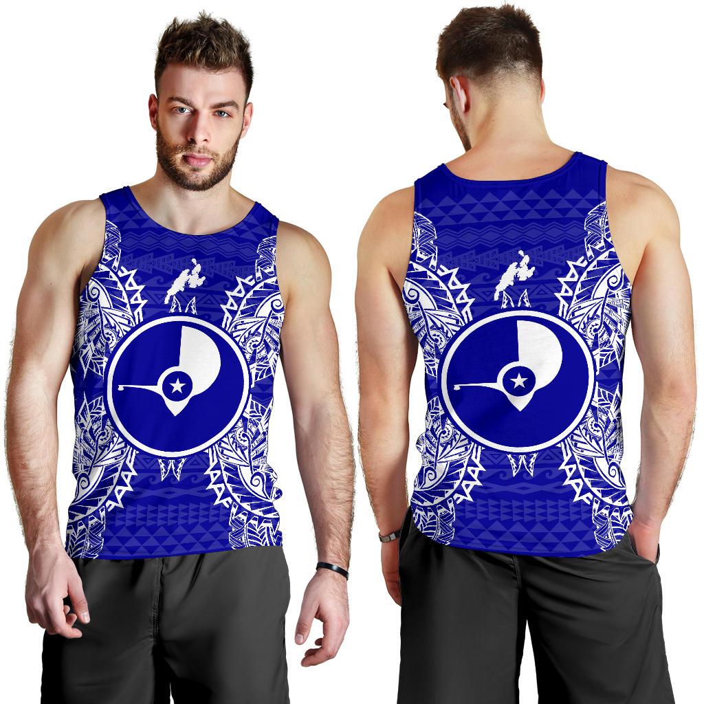 Yap Polynesian Men Tank Top Map Blue - Polynesian Pride