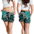 Samoa Women's Shorts - Samoa Seal Wave Style (Green) - Polynesian Pride