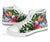 Tahiti High Top Shoes White - Turtle Plumeria Banana Leaf - Polynesian Pride