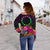 Cook Islands Polynesian Women's Off Shoulder Sweater - Summer Hibiscus - Polynesian Pride