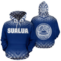 Salua All Over Hoodie Royal Blue Color Unisex Royal Blue - Polynesian Pride