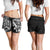 New Zealand All Over Print Women's Shorts, Maori Polynesian Tattoo White - Polynesian Pride