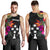 Kosrae Men's Tank Top - Polynesian Hibiscus Pattern Black - Polynesian Pride