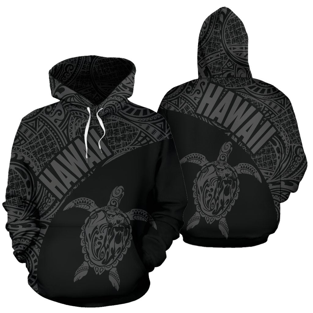 Hawaii Hoodie Turtle Mermaid Polynesian Tattoo Gray Version Unisex Gray - Polynesian Pride