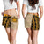 Samoa All Over Print Women's Shorts - Polynesian Wild Style Women Gold - Polynesian Pride