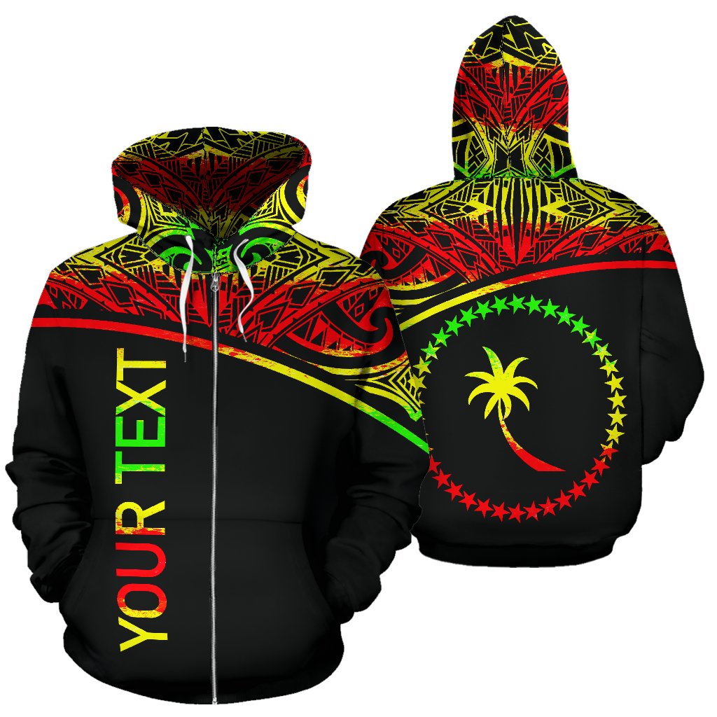 Chuuk All Over Custom Zip up Hoodie Micronesian Reggae Curve Unisex Reggae - Polynesian Pride