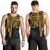 Tahiti Men's Tank Top - Tahiti Seal In Heartbeat Patterns Style (Gold) - Polynesian Pride