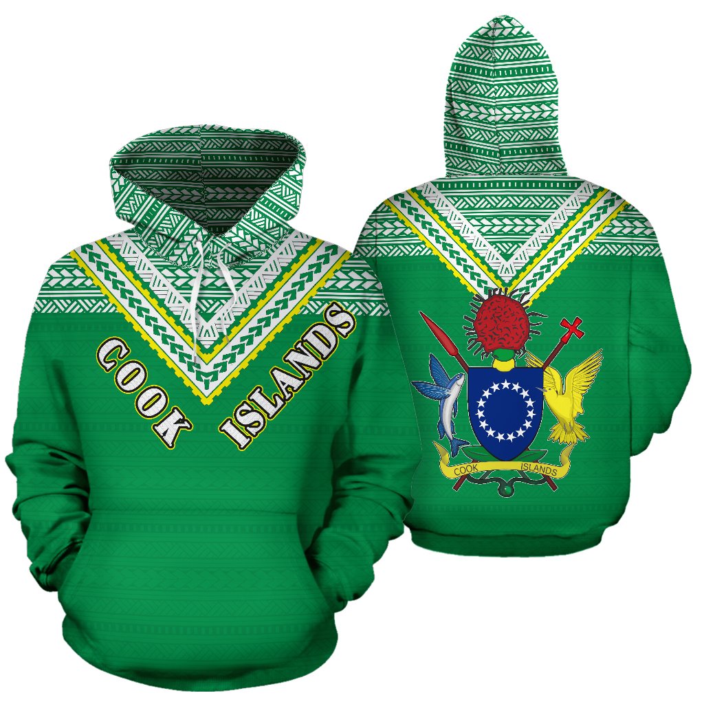 Cook Islands All Over Hoodie Polynesian Hoodie Style Unisex White - Polynesian Pride