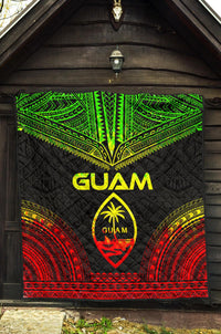 Guam Premium Quilt - Guam Coat Of Arms Polynesian Chief Reggae Version - Polynesian Pride