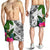 New Caledonia Men's Short White - Turtle Plumeria Banana Leaf Crest - Polynesian Pride